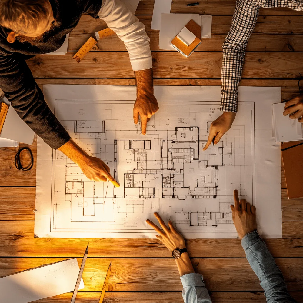 Equipe de projeto trabalhando com agilidade em maquetes digitais